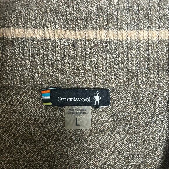 Smartwool Sweater Men's Sz Large Brown Winter Layer 1/4 Zip Pullover Jumper - Picture 6 of 7